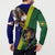 Manu'a Island and American Samoa Button Sweatshirt Rooster and Eagle Mascot