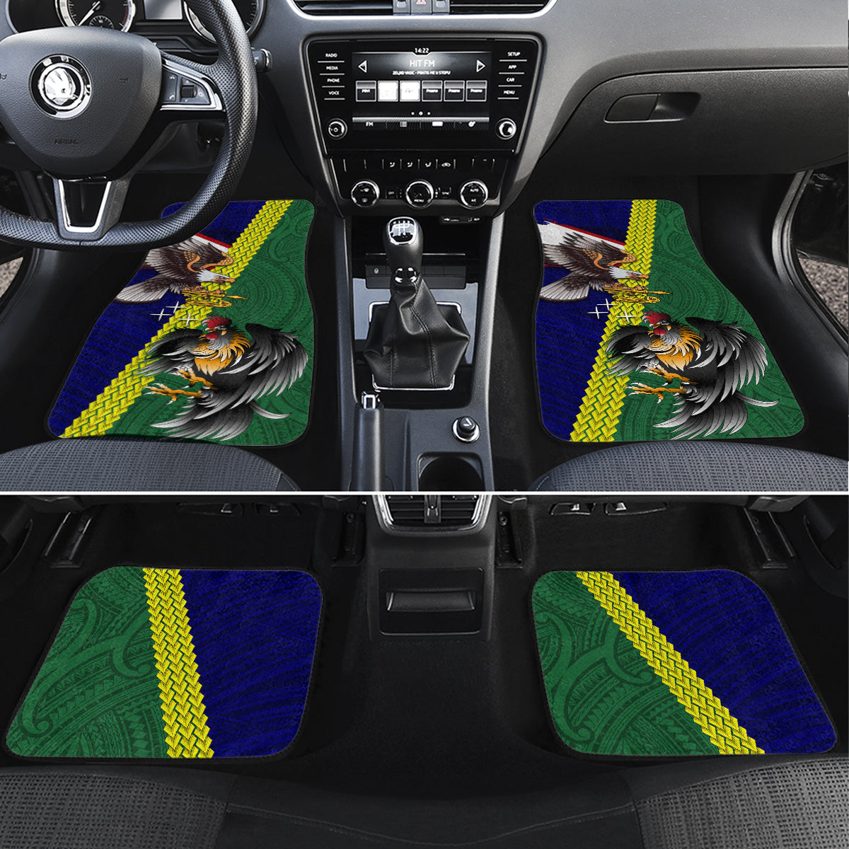 Manu'a Island and American Samoa Car Mats Rooster and Eagle Mascot