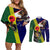 Manu'a Island and American Samoa Couples Matching Off Shoulder Short Dress and Long Sleeve Button Shirt Rooster and Eagle Mascot