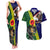 Manu'a Island and American Samoa Couples Matching Tank Maxi Dress and Hawaiian Shirt Rooster and Eagle Mascot