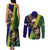 Manu'a Island and American Samoa Couples Matching Tank Maxi Dress and Long Sleeve Button Shirt Rooster and Eagle Mascot