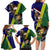 Manu'a Island and American Samoa Family Matching Long Sleeve Bodycon Dress and Hawaiian Shirt Rooster and Eagle Mascot