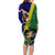 Manu'a Island and American Samoa Family Matching Long Sleeve Bodycon Dress and Hawaiian Shirt Rooster and Eagle Mascot