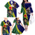 Manu'a Island and American Samoa Family Matching Off The Shoulder Long Sleeve Dress and Hawaiian Shirt Rooster and Eagle Mascot