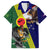 Manu'a Island and American Samoa Family Matching Short Sleeve Bodycon Dress and Hawaiian Shirt Rooster and Eagle Mascot
