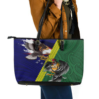 Manu'a Island and American Samoa Leather Tote Bag Rooster and Eagle Mascot LT03 - Polynesian Pride