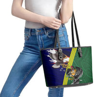 Manu'a Island and American Samoa Leather Tote Bag Rooster and Eagle Mascot LT03 - Polynesian Pride