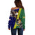 Manu'a Island and American Samoa Off Shoulder Sweater Rooster and Eagle Mascot