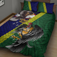 Manu'a Island and American Samoa Quilt Bed Set Rooster and Eagle Mascot LT03 - Polynesian Pride