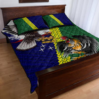Manu'a Island and American Samoa Quilt Bed Set Rooster and Eagle Mascot LT03 - Polynesian Pride