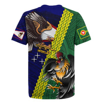 Manu'a Island and American Samoa Rugby Jersey Rooster and Eagle Mascot LT03 - Polynesian Pride