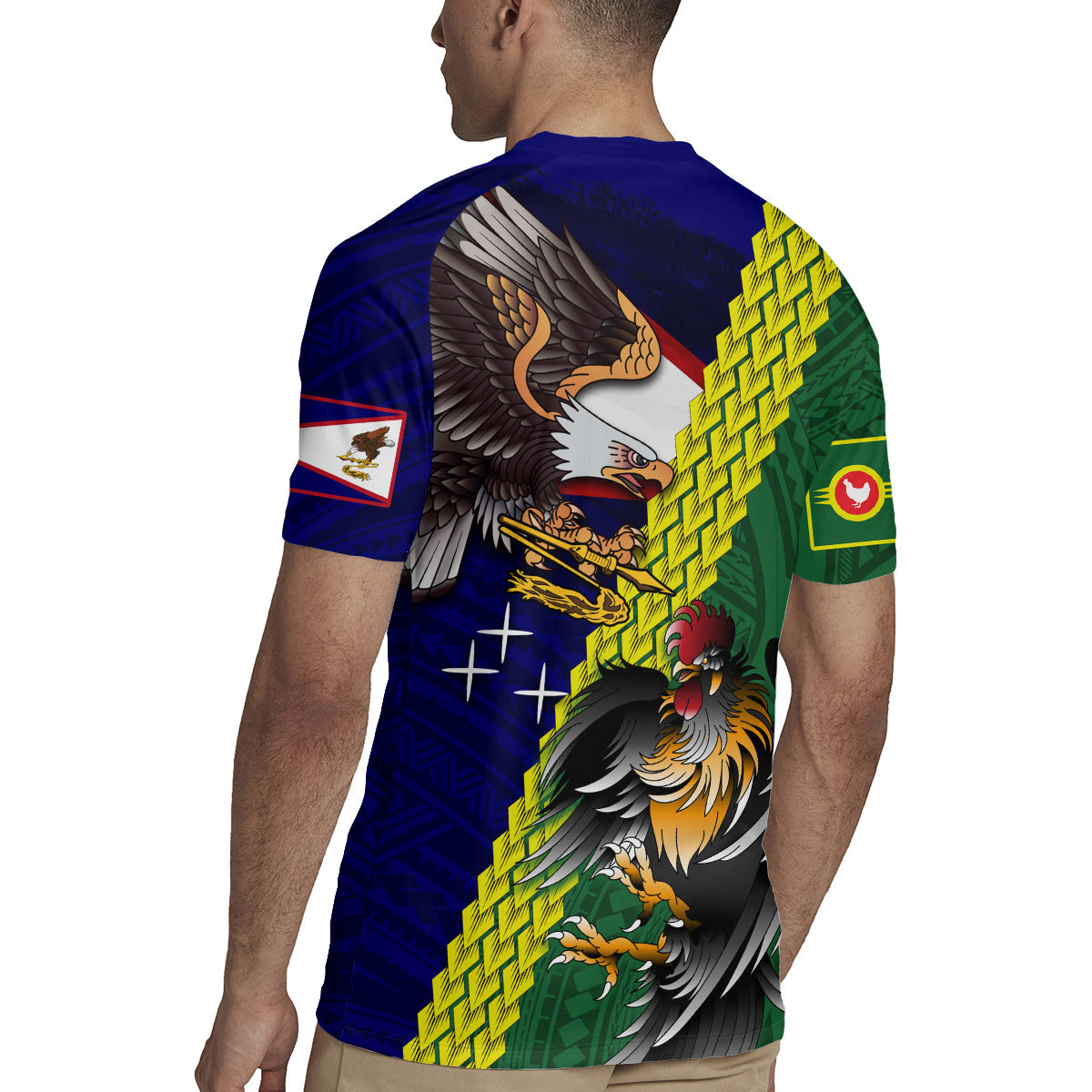 Manu'a Island and American Samoa Rugby Jersey Rooster and Eagle Mascot LT03 - Polynesian Pride