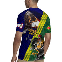 Manu'a Island and American Samoa Rugby Jersey Rooster and Eagle Mascot LT03 - Polynesian Pride