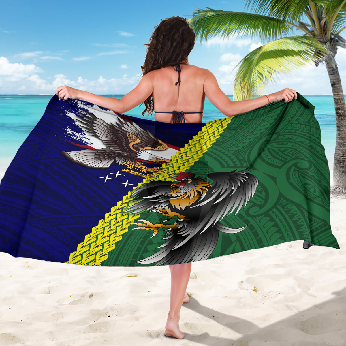 Manu'a Island and American Samoa Sarong Rooster and Eagle Mascot