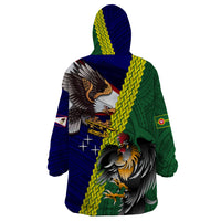 Manu'a Island and American Samoa Wearable Blanket Hoodie Rooster and Eagle Mascot LT03 - Polynesian Pride