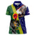 Manu'a Island and American Samoa Women Polo Shirt Rooster and Eagle Mascot