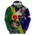 Manu'a Island and American Samoa Zip Hoodie Rooster and Eagle Mascot