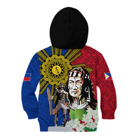 Philippines Lapu-Lapu Kid Hoodie Filipino Sun Tattoo With Yakan Pattern