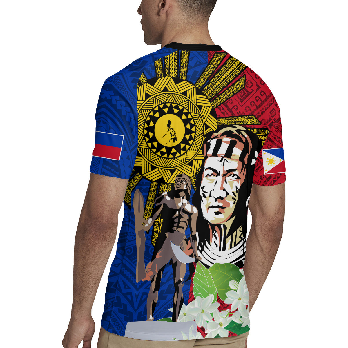 Philippines Lapu-Lapu Rugby Jersey Filipino Sun Tattoo With Yakan Pattern