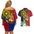 Philippines Lapu Lapu King Jasmine Flowers Couples Matching Off Shoulder Short Dress and Hawaiian Shirt Filipino Sun Tattoo