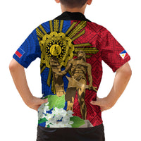 Philippines Lapu Lapu King Jasmine Flowers Family Matching Short Sleeve Bodycon Dress and Hawaiian Shirt Filipino Sun Tattoo