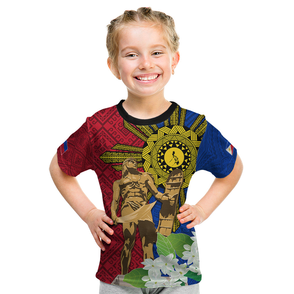 Philippines Lapu Lapu King Jasmine Flowers Kid T Shirt Filipino Sun Tattoo