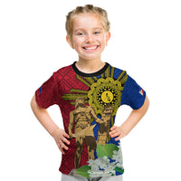 Philippines Lapu Lapu King Jasmine Flowers Kid T Shirt Filipino Sun Tattoo