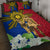 Philippines Lapu Lapu King Jasmine Flowers Quilt Bed Set Filipino Sun Tattoo