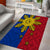 Philippines Sun Batok Tattoo Area Rug Polynesian and Yakan Pattern