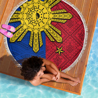 Philippines Sun Batok Tattoo Beach Blanket Polynesian and Yakan Pattern