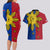 Philippines Sun Batok Tattoo Couples Matching Long Sleeve Bodycon Dress and Hawaiian Shirt Polynesian and Yakan Pattern