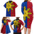 Philippines Sun Batok Tattoo Family Matching Long Sleeve Bodycon Dress and Hawaiian Shirt Polynesian and Yakan Pattern