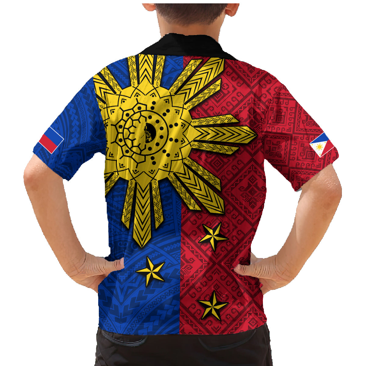 Philippines Sun Batok Tattoo Family Matching Mermaid Dress and Hawaiian Shirt Polynesian and Yakan Pattern