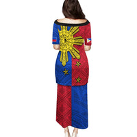 Philippines Sun Batok Tattoo Family Matching Puletasi and Hawaiian Shirt Polynesian and Yakan Pattern