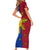 Philippines Sun Batok Tattoo Family Matching Short Sleeve Bodycon Dress and Hawaiian Shirt Polynesian and Yakan Pattern