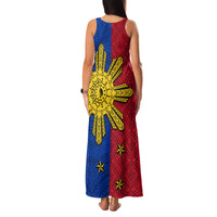 Philippines Sun Batok Tattoo Family Matching Tank Maxi Dress and Hawaiian Shirt Polynesian and Yakan Pattern