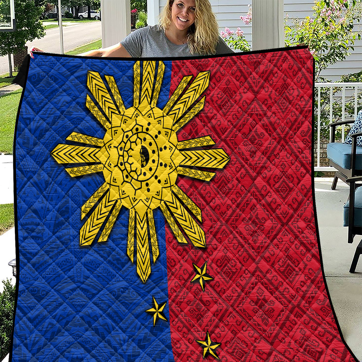 Philippines Sun Batok Tattoo Quilt Polynesian and Yakan Pattern