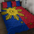 Philippines Sun Batok Tattoo Quilt Bed Set Polynesian and Yakan Pattern