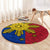 Philippines Sun Batok Tattoo Round Carpet Polynesian and Yakan Pattern