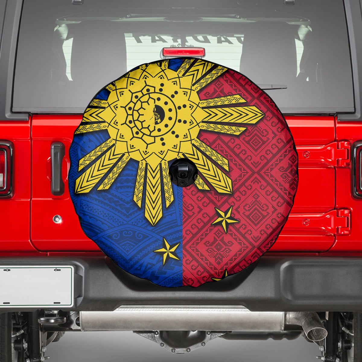 Philippines Sun Batok Tattoo Spare Tire Cover Polynesian and Yakan Pattern