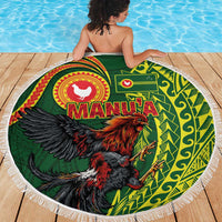 Proud of Manu'a Islands Beach Blanket Rooster and Polynesian Art Wing Style LT03 - Polynesian Pride