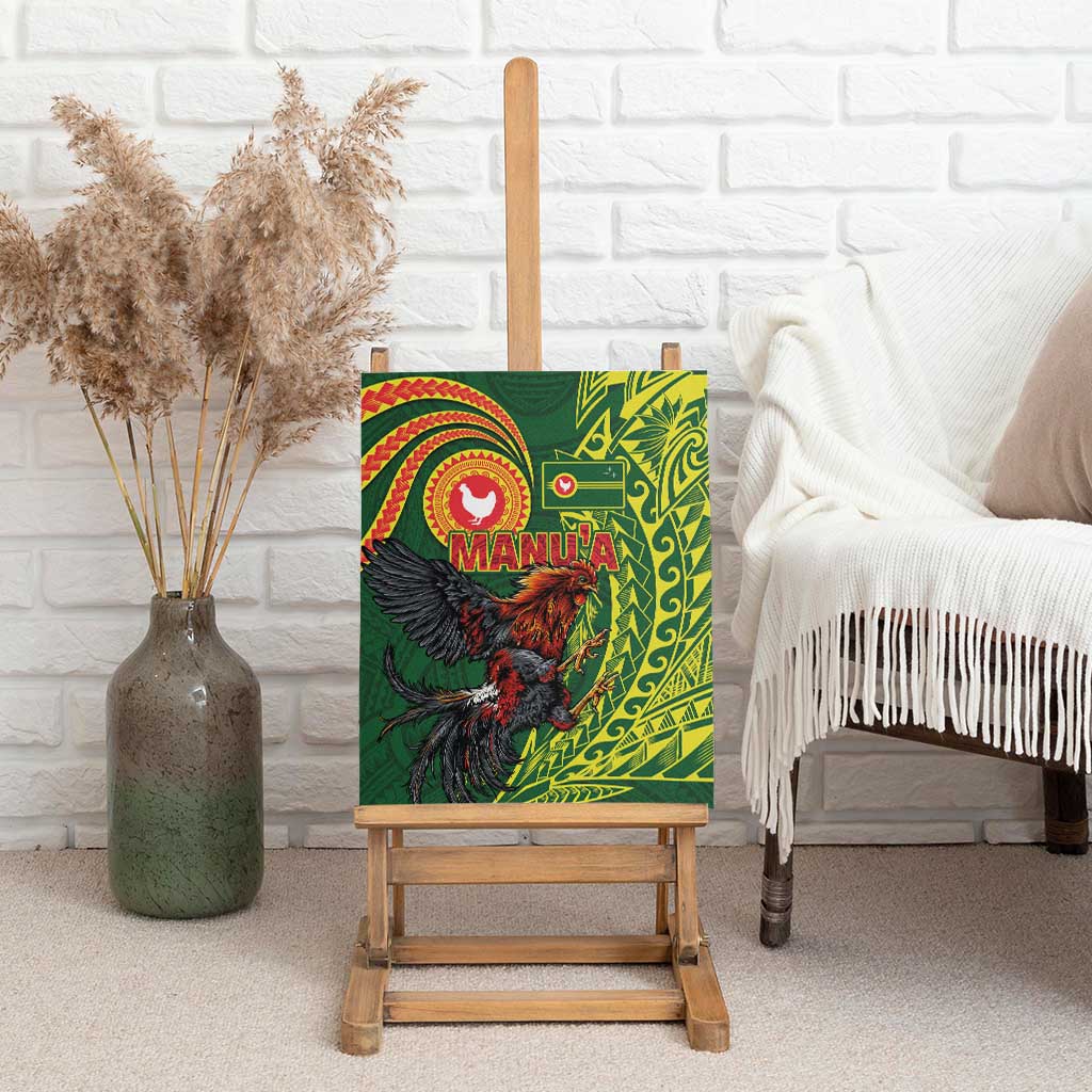 Proud of Manu'a Islands Canvas Wall Art Rooster and Polynesian Art Wing Style LT03 - Polynesian Pride
