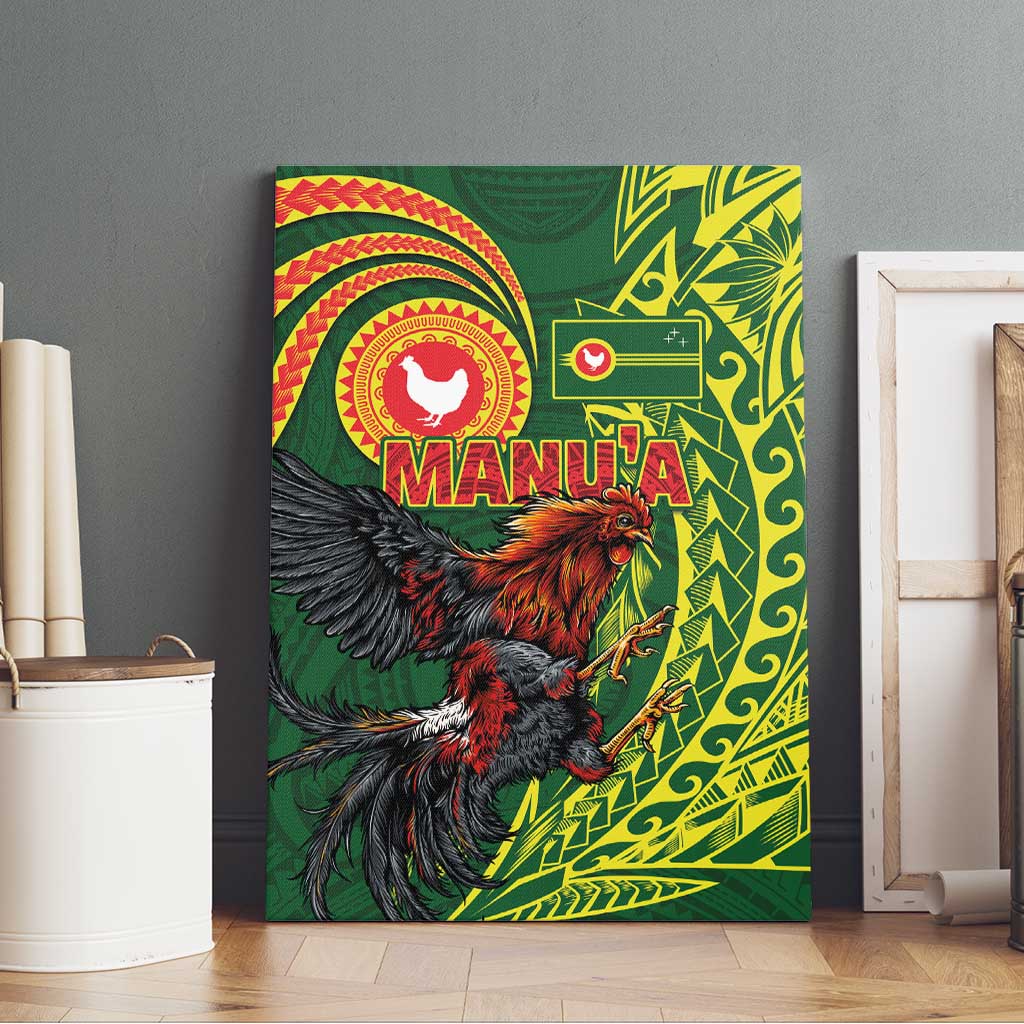 Proud of Manu'a Islands Canvas Wall Art Rooster and Polynesian Art Wing Style LT03 - Polynesian Pride