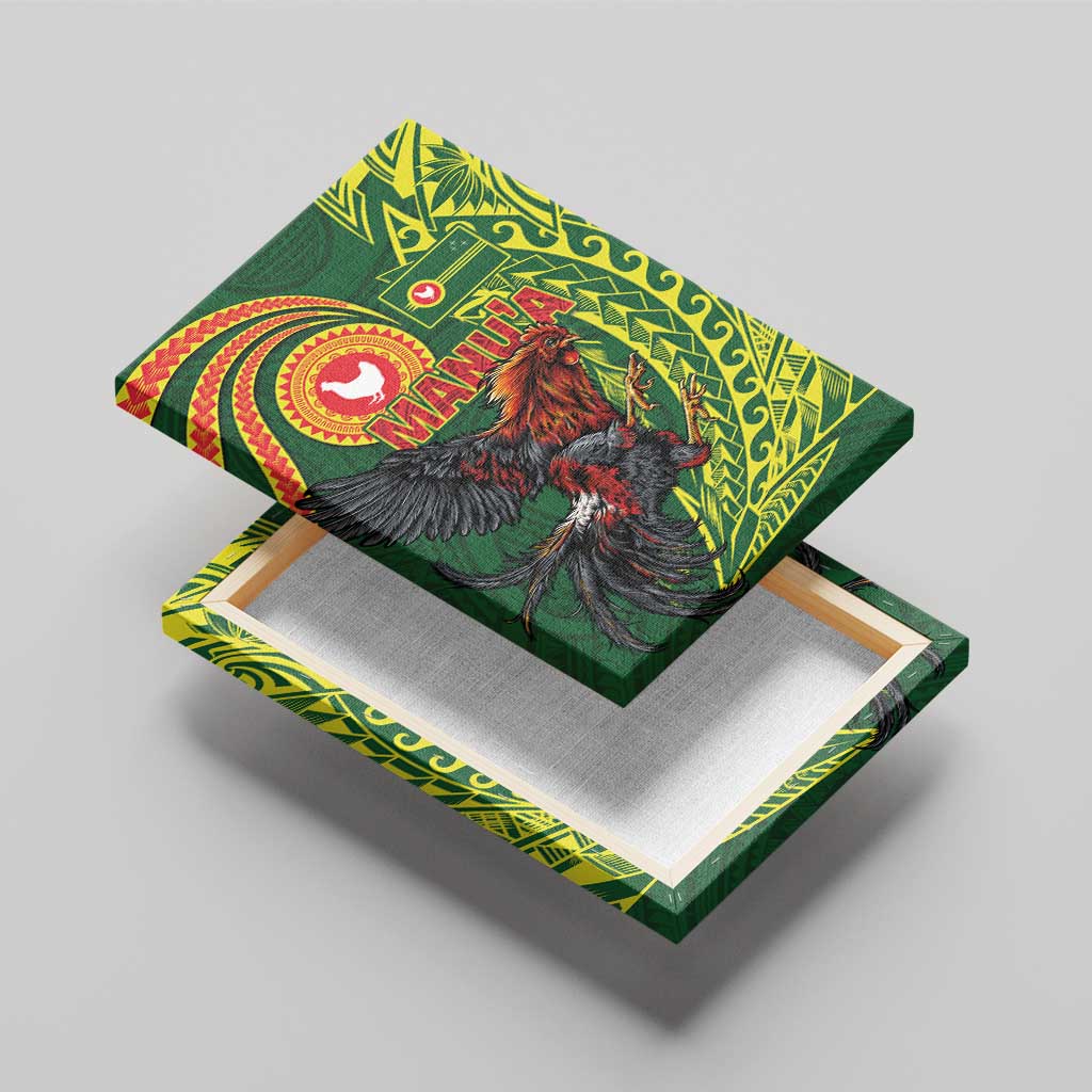 Proud of Manu'a Islands Canvas Wall Art Rooster and Polynesian Art Wing Style LT03 - Polynesian Pride