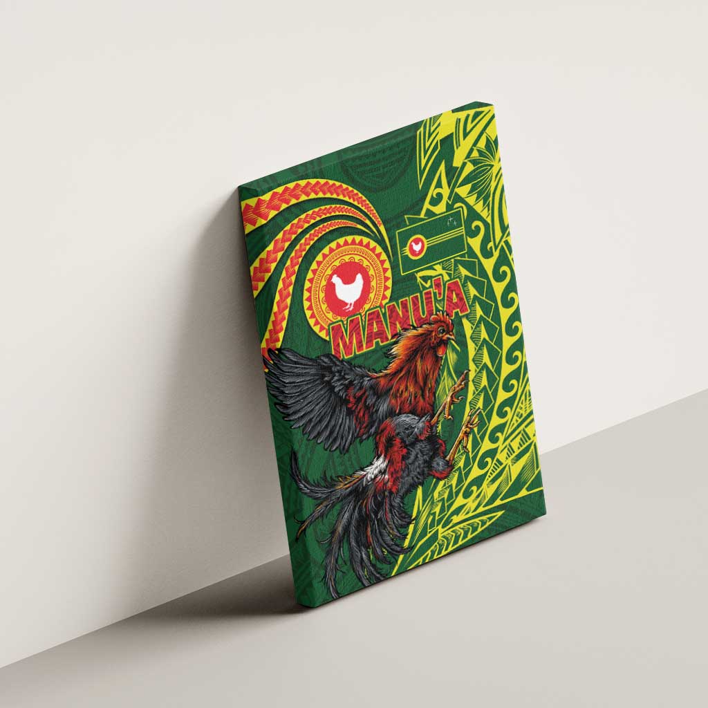 Proud of Manu'a Islands Canvas Wall Art Rooster and Polynesian Art Wing Style LT03 - Polynesian Pride