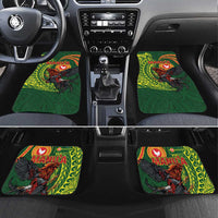 Proud of Manu'a Islands Car Mats Rooster and Polynesian Art Wing Style LT03 Set 4pcs Green - Polynesian Pride