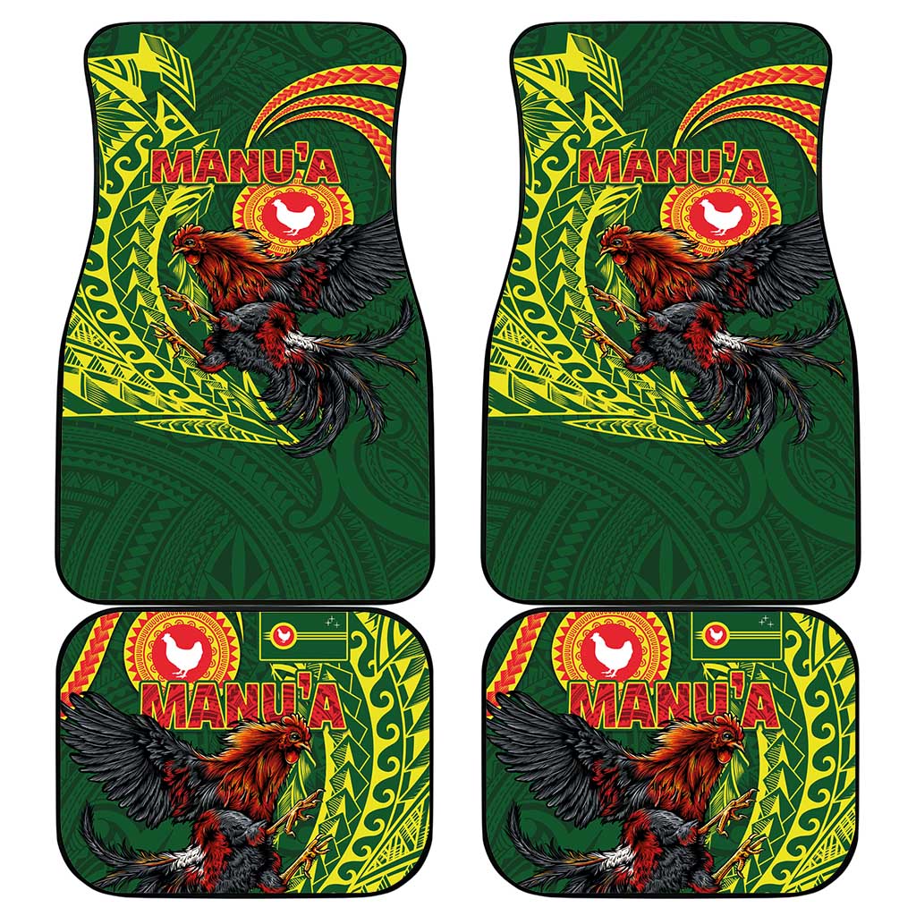 Proud of Manu'a Islands Car Mats Rooster and Polynesian Art Wing Style LT03 - Polynesian Pride