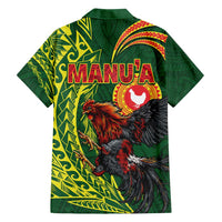 Proud of Manu'a Islands Family Matching Long Sleeve Bodycon Dress and Hawaiian Shirt Rooster and Polynesian Art Wing Style