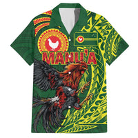 Proud of Manu'a Islands Family Matching Short Sleeve Bodycon Dress and Hawaiian Shirt Rooster and Polynesian Art Wing Style