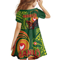 Proud of Manu'a Islands Family Matching Summer Maxi Dress and Hawaiian Shirt Rooster and Polynesian Art Wing Style